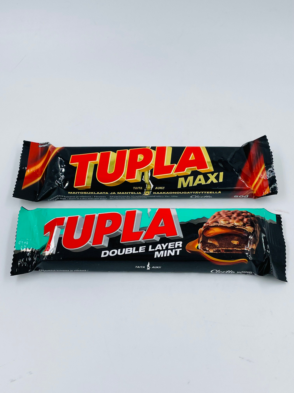 Tupla шоколадные батончики Maxi и Double Layer Mint, 98 г (Швеция)