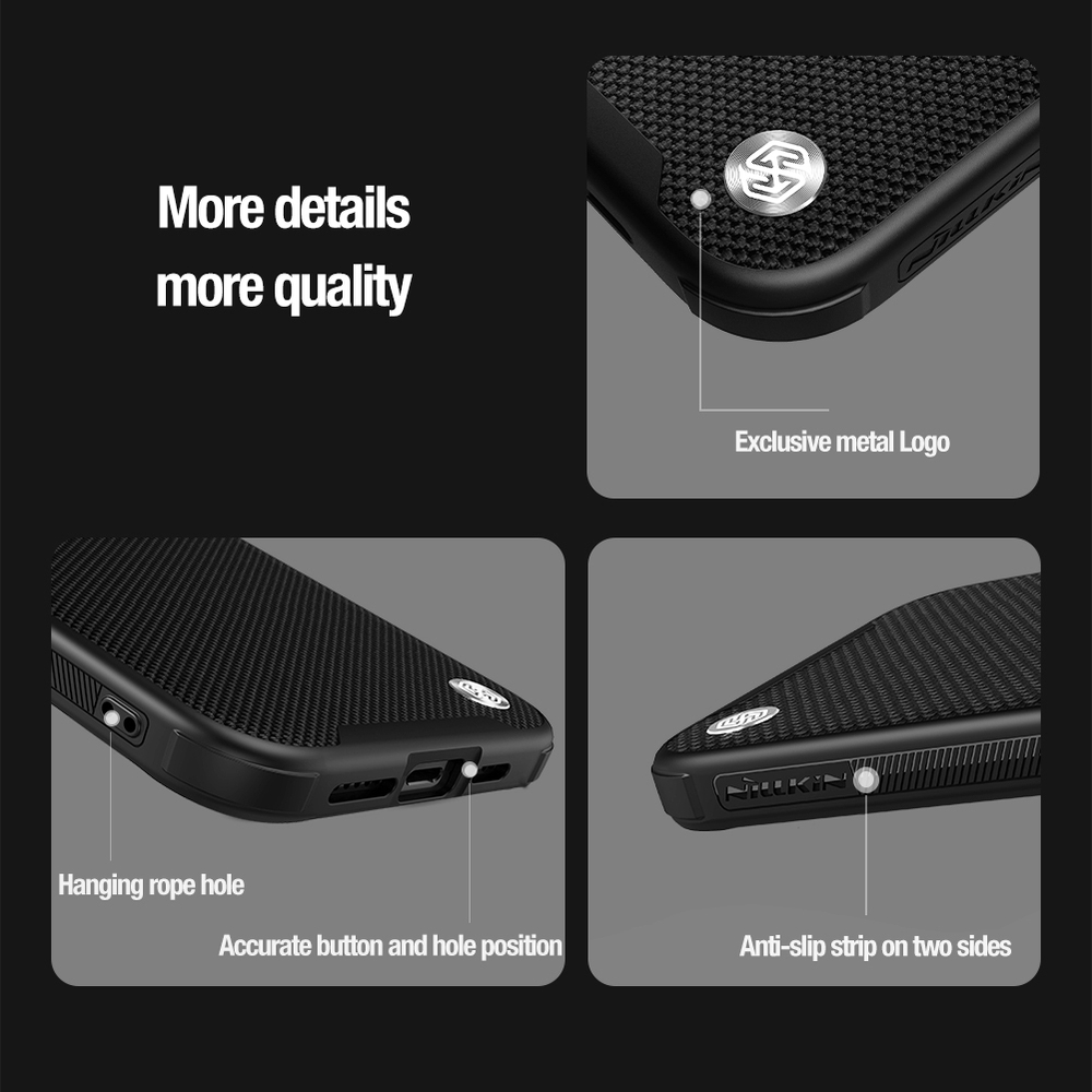 Текстурный чехол от Nillkin с металлической откидной крышкой на iPhone 15 Pro, серия Textured Prop Magnetic (с поддержкой магнитной беспроводной зарядки MagSafe)