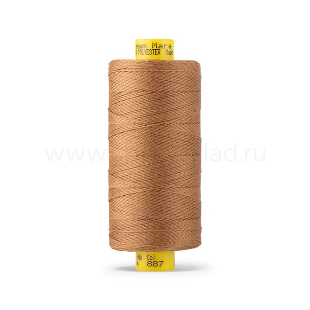 Нитка Gutermann Mara 30 (300 метров), 1 кат., для отстрочки | 887 бежево-горчичный