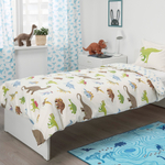 Комплект постельного белья IKEA JATTELIK (ЙЭТТЕЛИК), Детский, Белый с рисунком, 150х200, 50х80 см