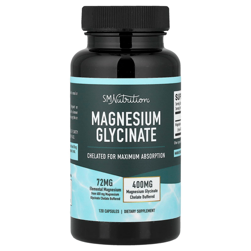 SMNutrition, глицинат магния, 120 мг, 36 растительных капсул (36 мг в 1 капсуле)