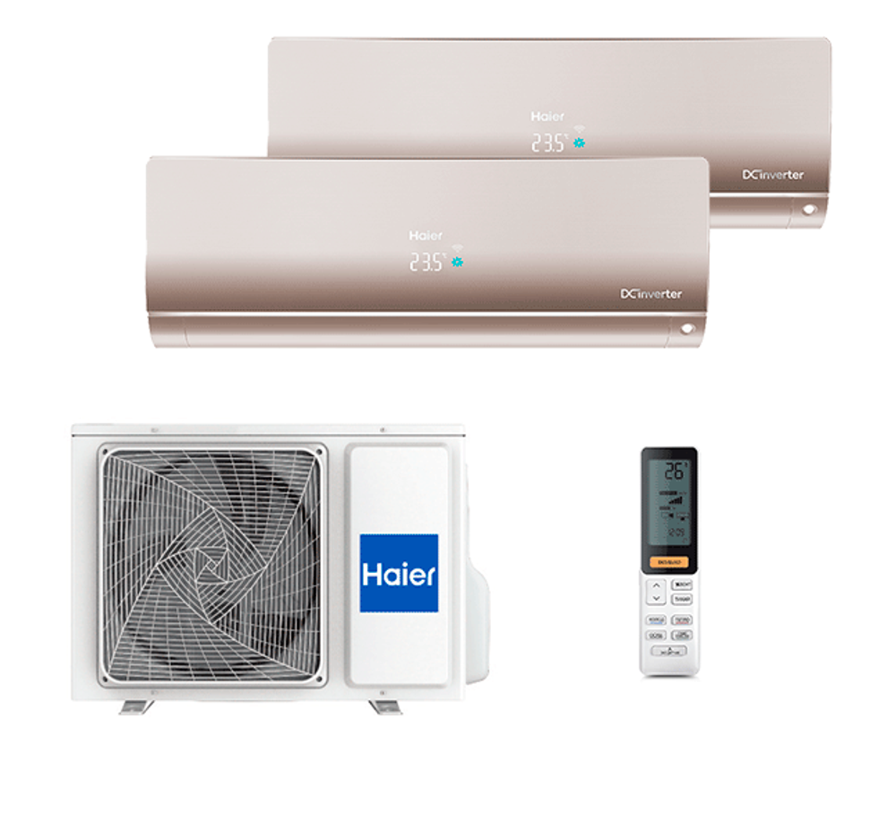 Мульти сплит-система Haier на 2 комнаты (20+20 кв.м.) FLEXIS Gold