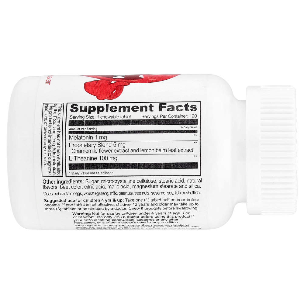 VitaWorks, мелатонин для детей, со вкусом ягод, 120 жевательных таблеток