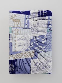 Простынь на резинке перкаль Сказка "Зимний пейзаж" 140x200 см