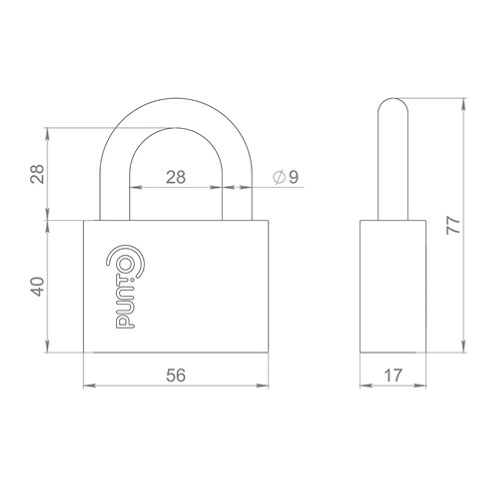 Замок навесной PUNTO PK-1560 3 кл. /57711/