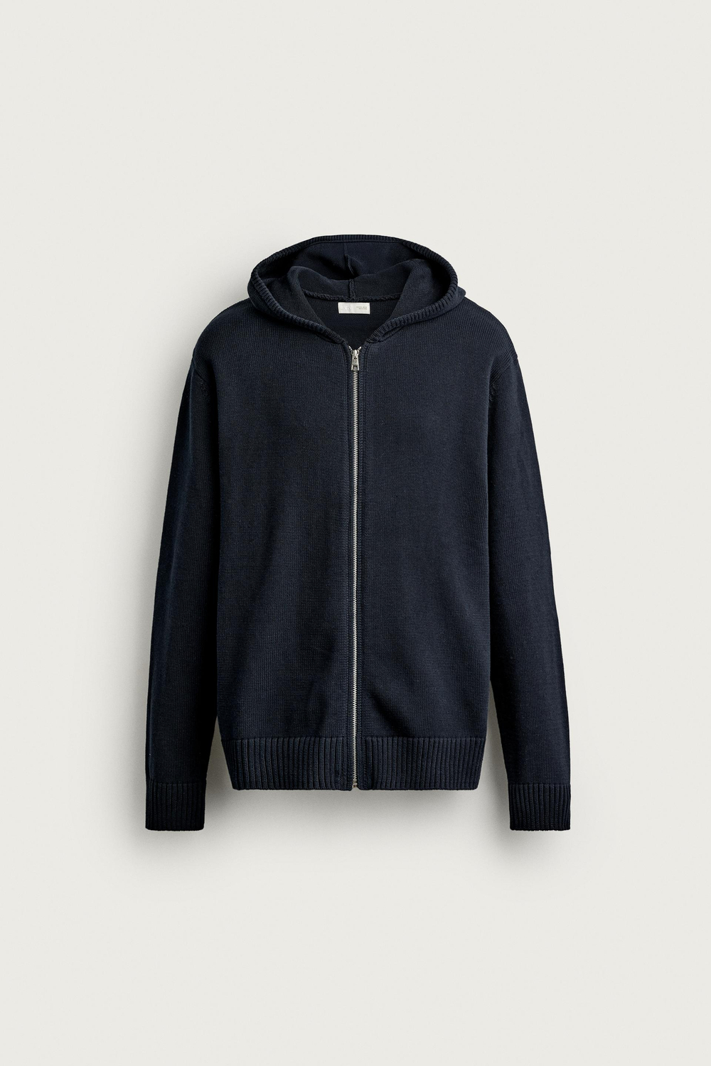 ZARA ХУДИ ИЗ 100% ХЛОПКОВОГО ТРИКОТАЖА, МОРСКОЙ СИНИЙ