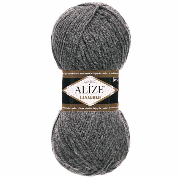 Пряжа Alize (Ализе) Lana Gold / уп.5 мот. по 100 г, 240м, 182 серый A