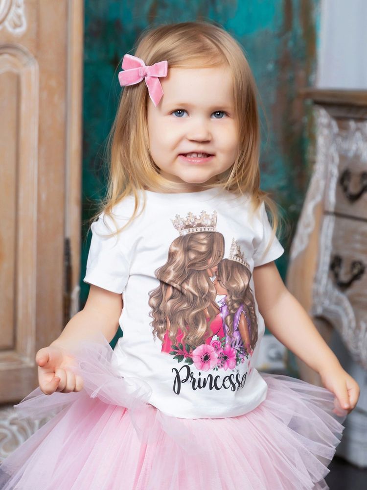 Футболка детская с принтом "Princesses" блондинки (Family look)