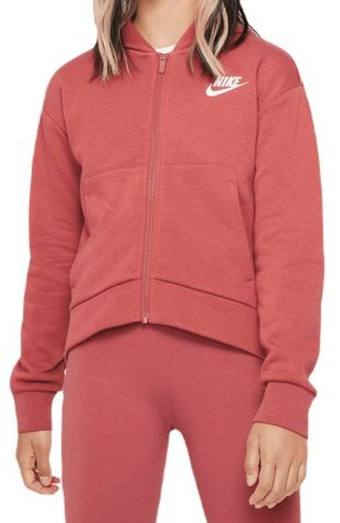 Кофта для девочки теннисная  Nike Sportswear Club Fleece Full Zip Hoodie - Коричневый