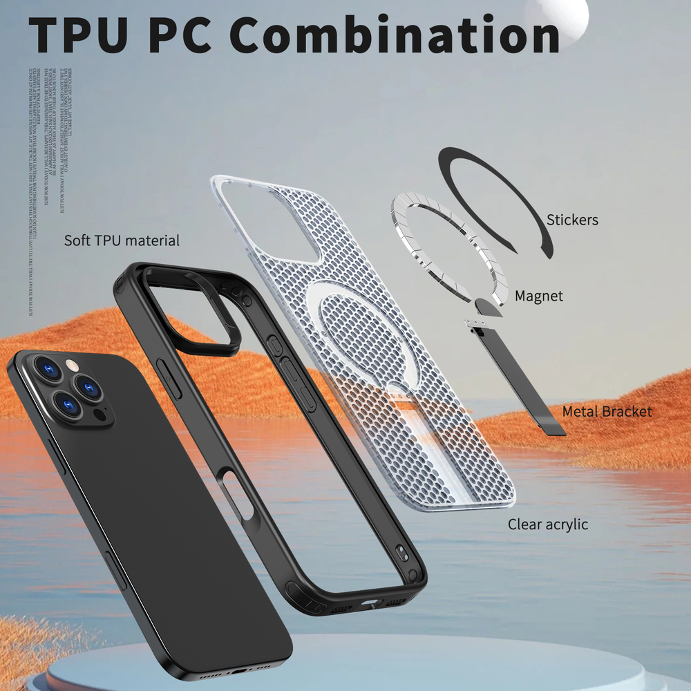 Прозрачный чехол Mesh Pro Magnetic Case для iPhone 16 Pro Max