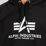 Толстовка Alpha Industries Basic Big Logo Hoodie Black (Черная)