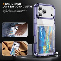 Прозрачный чехол Lumen Case с подставкой 2‑в‑1 и отделением для карт: iPhone 17 Pro Max