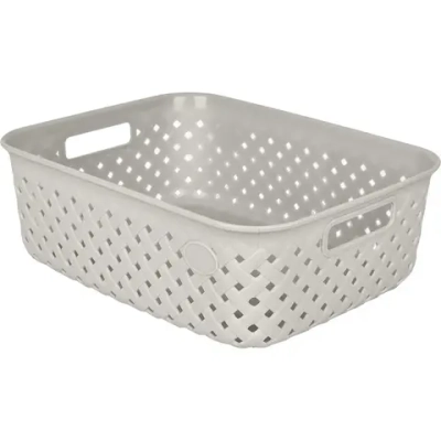 Корзинка для хранения Plast Team Rattan 3л 268х90 мм молочный туман