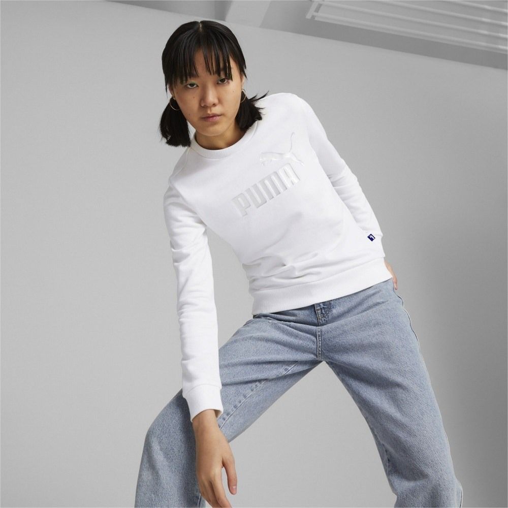 Толстовка женская PUMA ESS+ Metallic Logo Crew TR