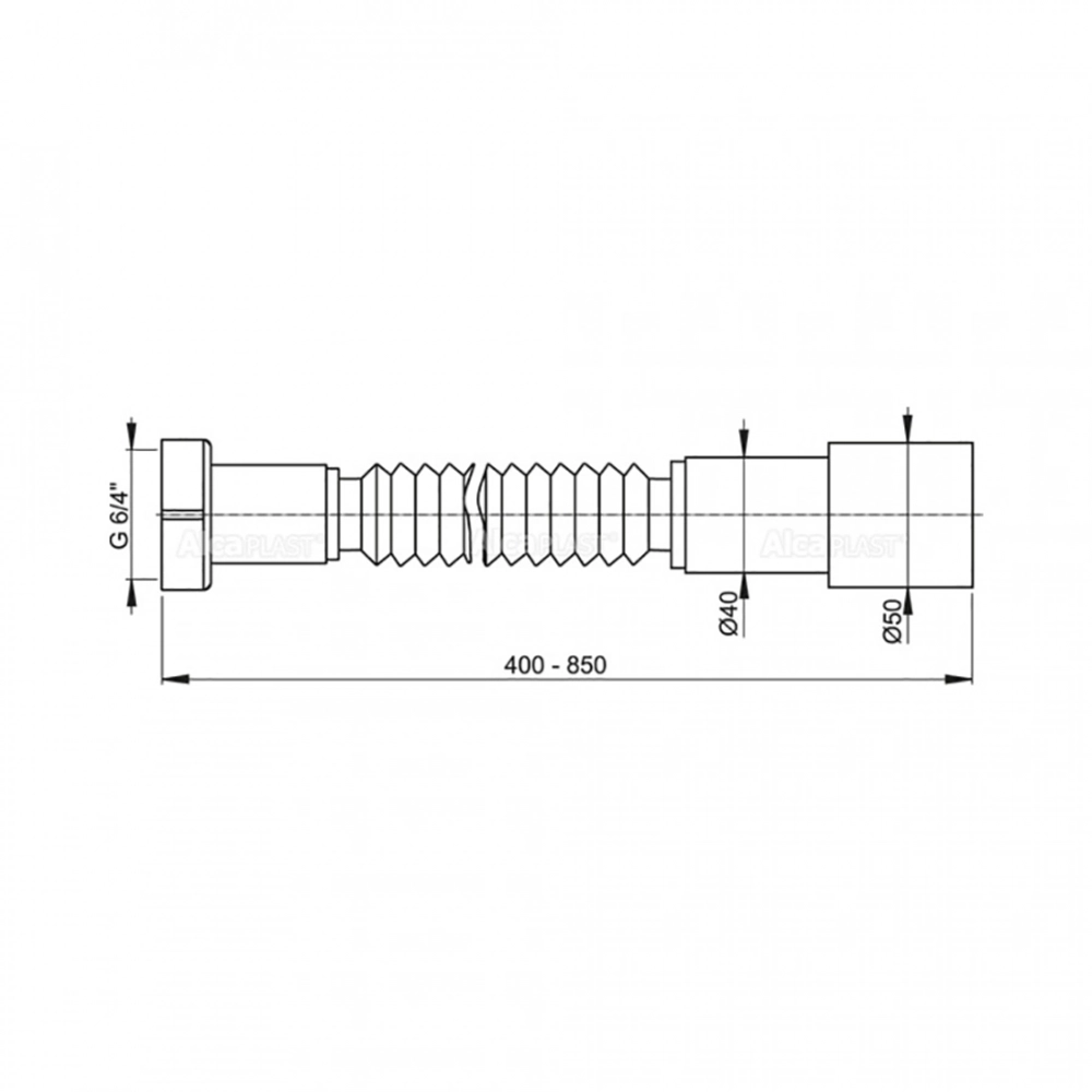 Труба гибкая Alcaplast A770 G6/4"х 50(40) 390-840мм