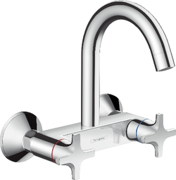 Смеситель для кухни Hansgrohe Logis M32 Кухонный с двумя рукоятками, настенный 71286000