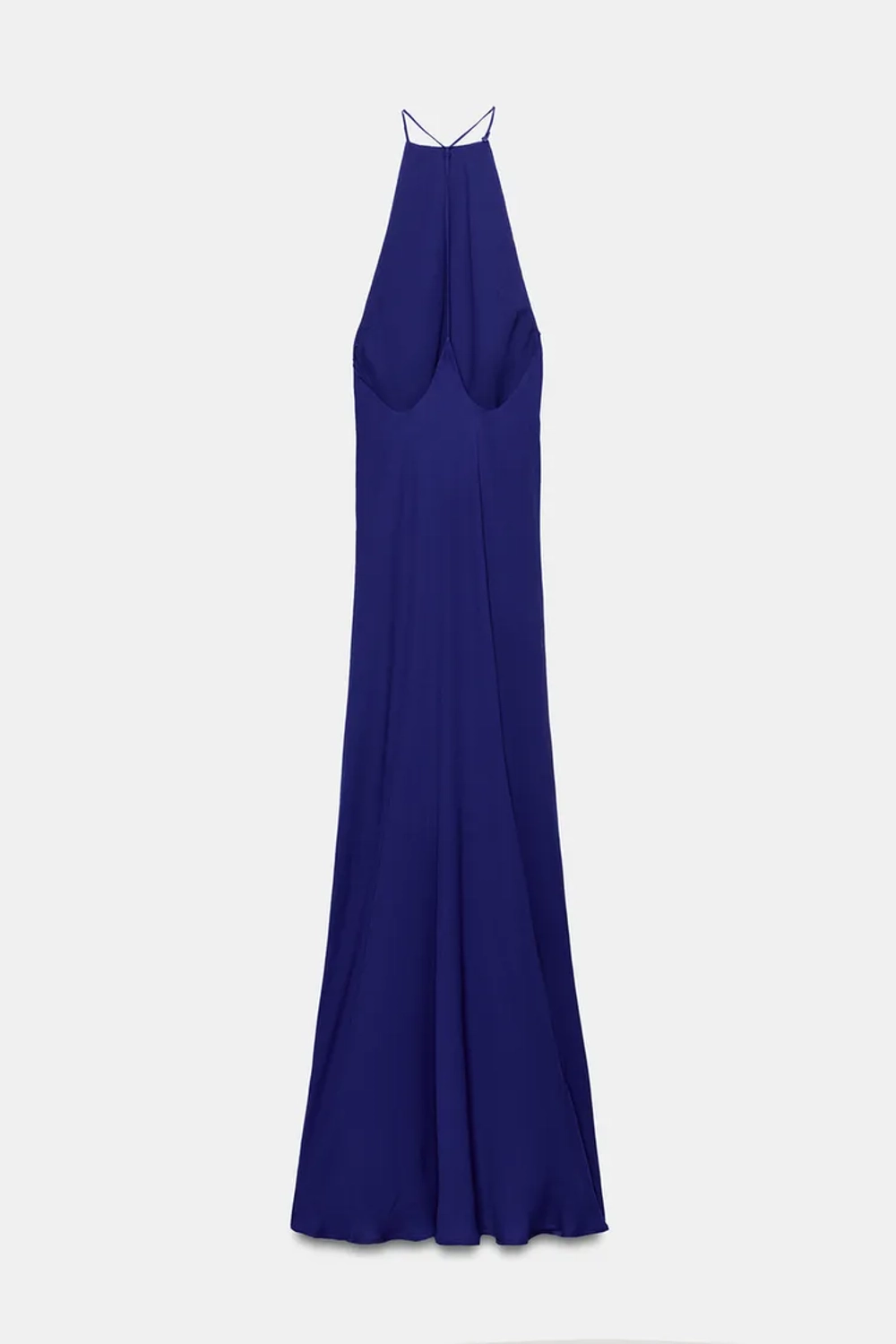 ZARA ДЛИННОЕ ПЛАТЬЕ-ХАЛТЕР, НЕОНОВЫЙ СИНИЙ