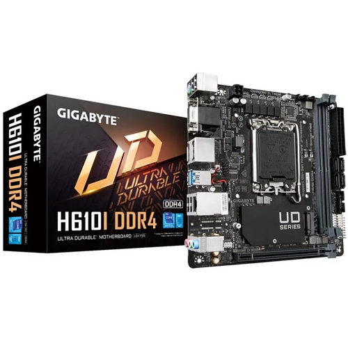 Материнская плата GIGABYTE H610I DDR4 (LGA1700/H610/2xDDR4/PCI-E/M.2/GLAN/DisplayPort/HDMI/D-Sub/Mini-ITX)