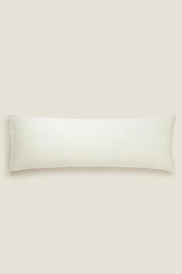ZARA HOME ЛЬНЯНОЙ ЧЕХОЛ ДЛЯ ДЕКОРАТИВНОЙ ПОДУШКИ, КРЕМОВЫЙ