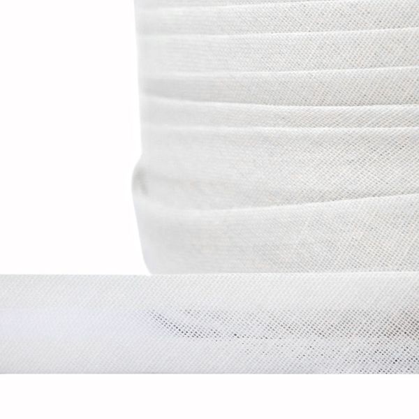 Косая бейка хлопковая 20 мм / 132±1 метра, BS, ≈2.48 г/м², F101 белый