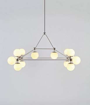 replica   ROLL&HILL  Modo Chandelier - Rectangle, 14 Globes ( white )