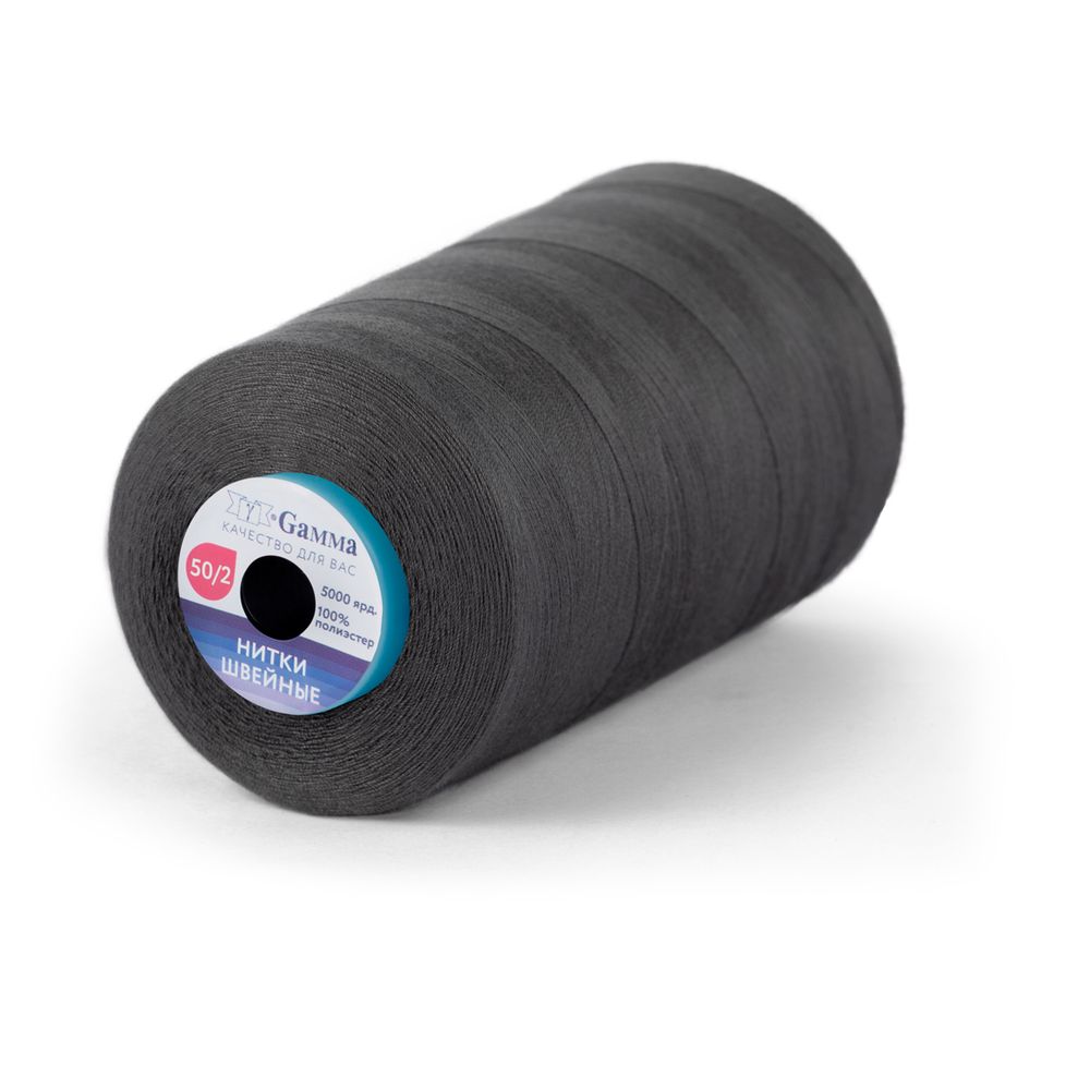 Нитки универсальные Gamma 50/2, 4570 м (5000 ярд) / 1 кат., 374 т.серый