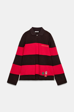 Футболка-поло с нашивками и полосками - ZARA