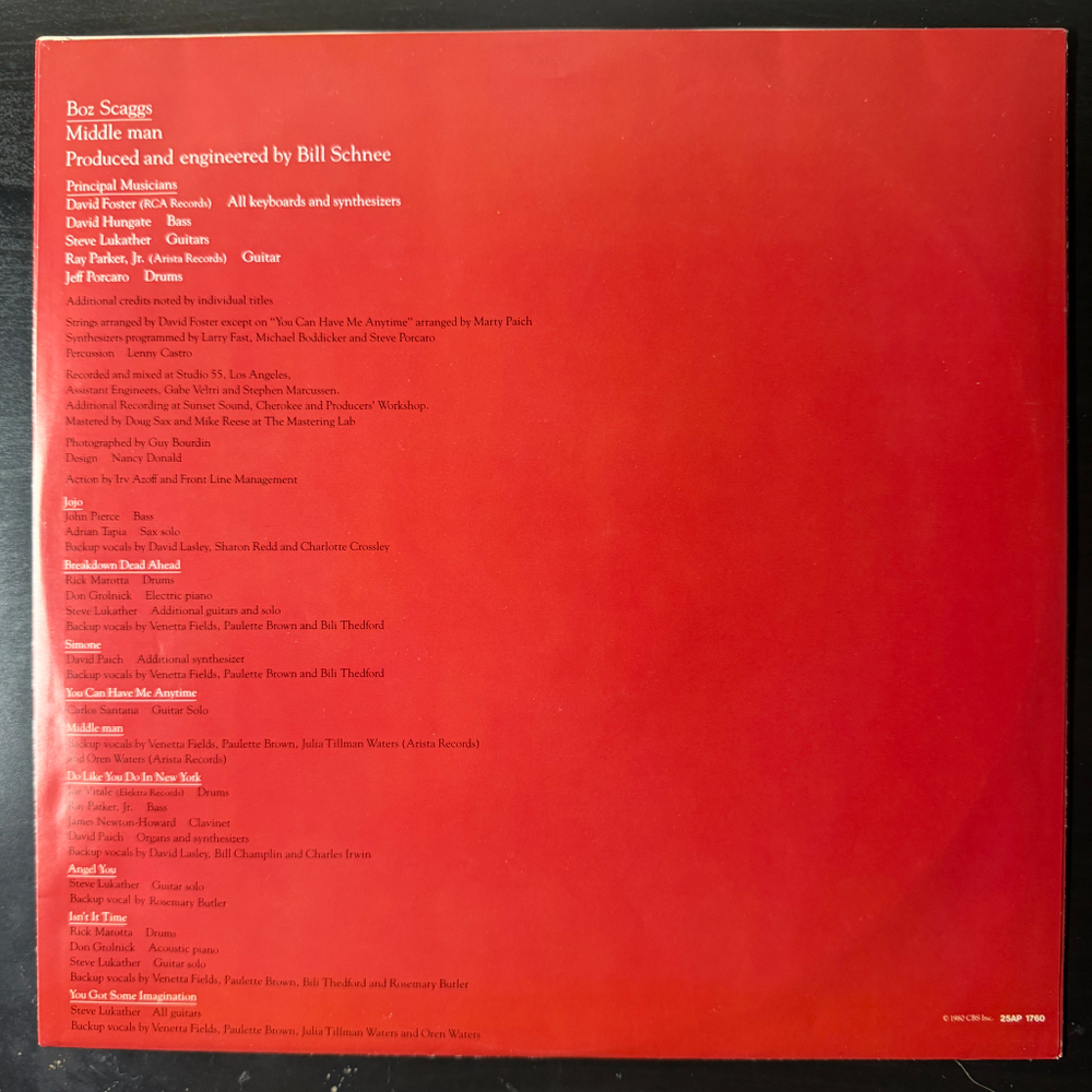 Виниловая пластинка Boz Scaggs - Middle Man LP