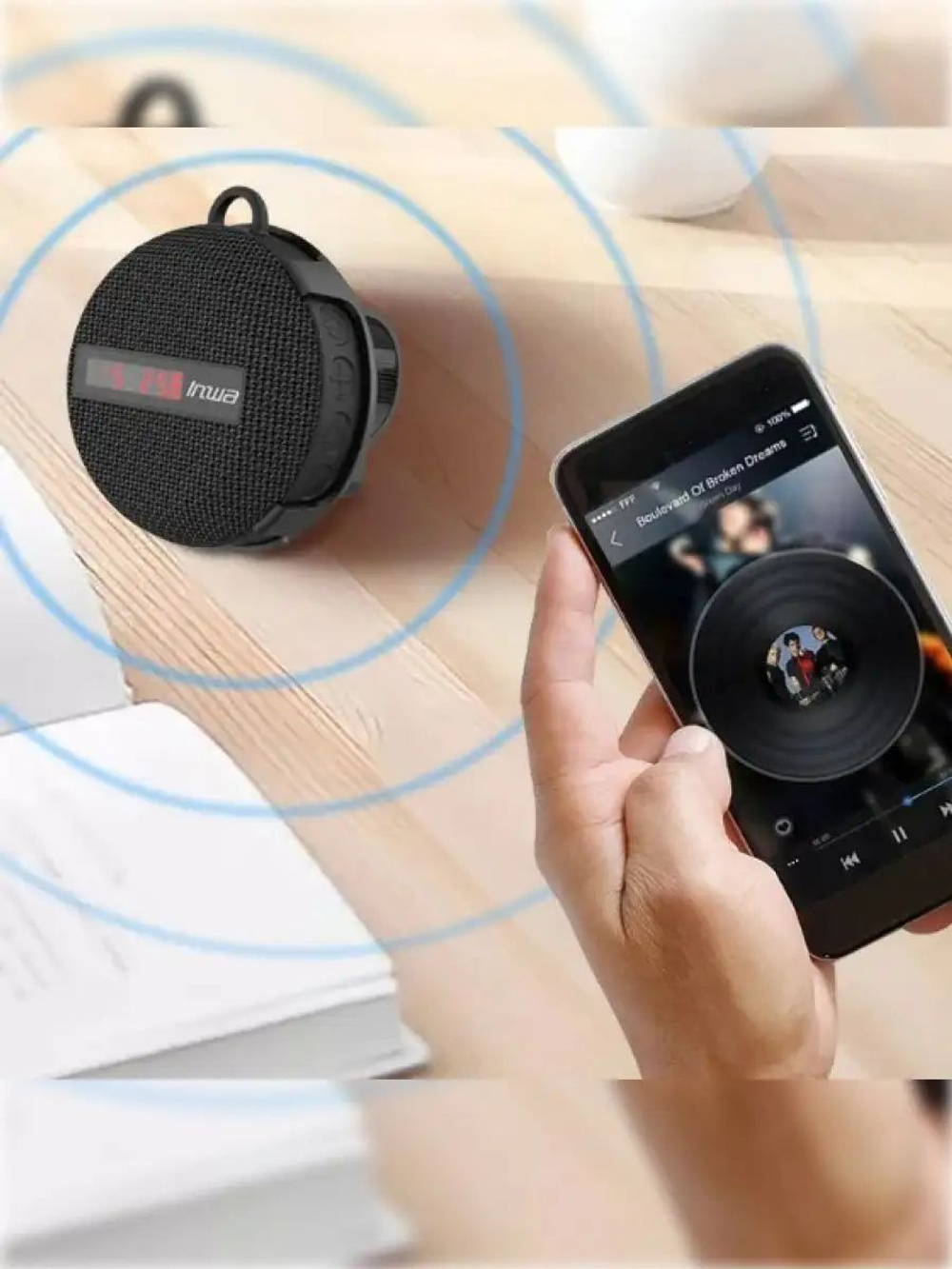 Беспроводная Bluetooth колонка для руля велосипеда, электросамоката, мопеда (с дисплеем)