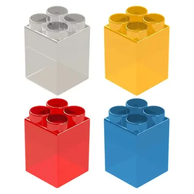 Элемент прозрачный высокий 6x6x10 см для конструктора 5"