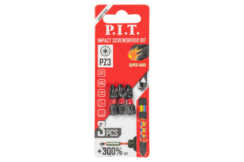 Бита ударная PIT PZ3x25 мм 3 шт в уп.(ASDR01-25PZ3)