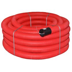 Труба гофрированная двустенная ПНД ЭРА GOFR-63-50-HD2-R красная 450Н SN17 d 63мм с зондом 50м | Электротовары