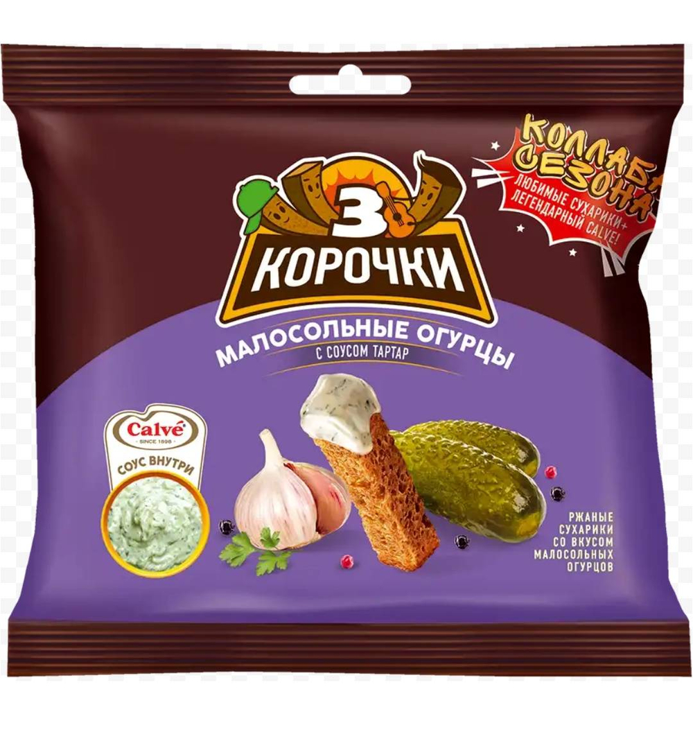 Сух.3короч.ржан.60г+25мл/30 Мал.огурцы+соус тартар