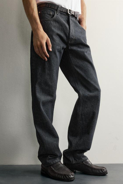 ZARA ДЖИНСЫ STRAIGHT FIT С НИЗКОЙ ПОСАДКОЙ, СИНИЙ