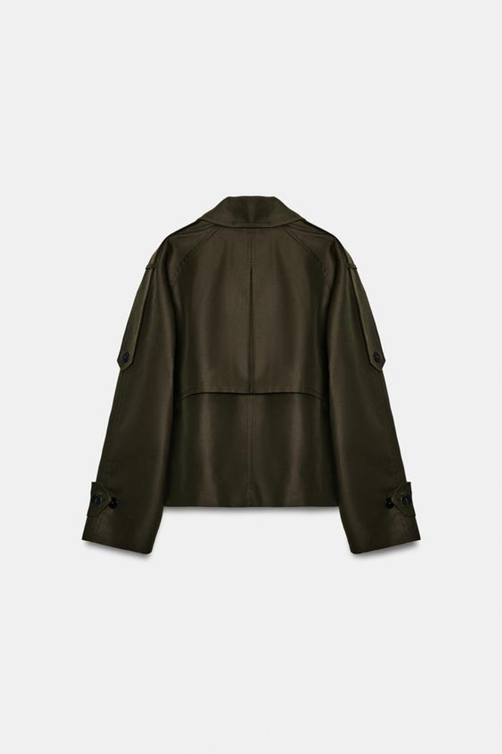 ZARA КОРОТКИЙ ТРЕНЧ ZW COLLECTION, ТЕМНЫЙ ХАКИ