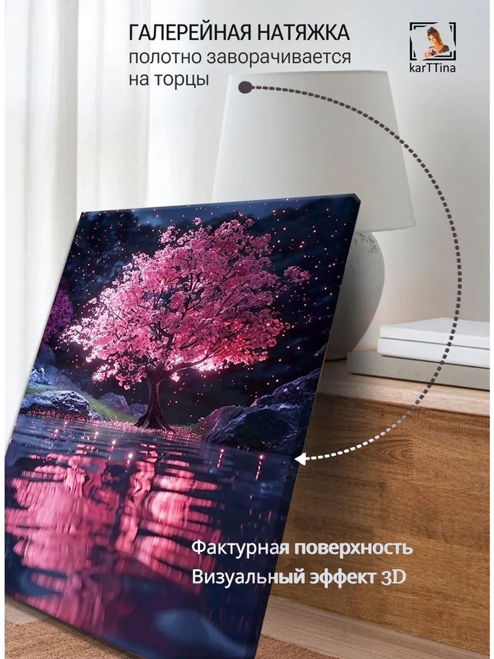 Картина "Нежность ночи", для интерьера 50х70см 1шт.