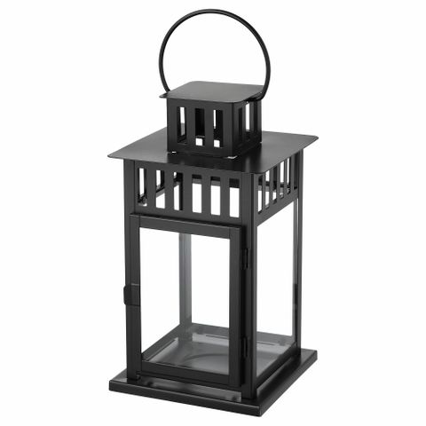 Подсвечник фонарь IKEA BORRBY (БОРБЮ), Черный, Металл, 28 см
