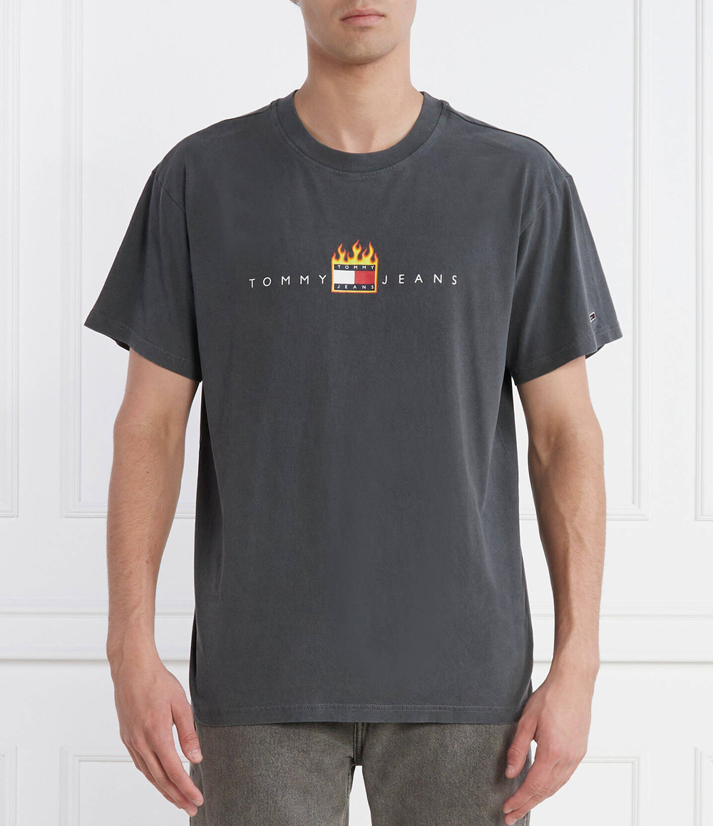 Футболка LINEAR FIRE FLAG Tommy Jeans - графитовый(DM0DM17738)