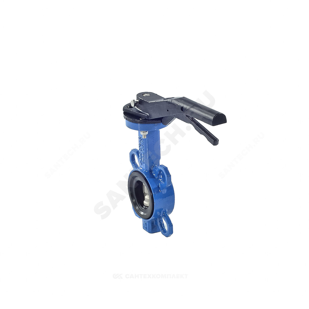 Затвор дисковый поворотный чугун VPI4449-02EP Ду 125 Ру16 межфл с рукояткой диск нерж манжета EPDM Tecofi VPI4449-02EP0125