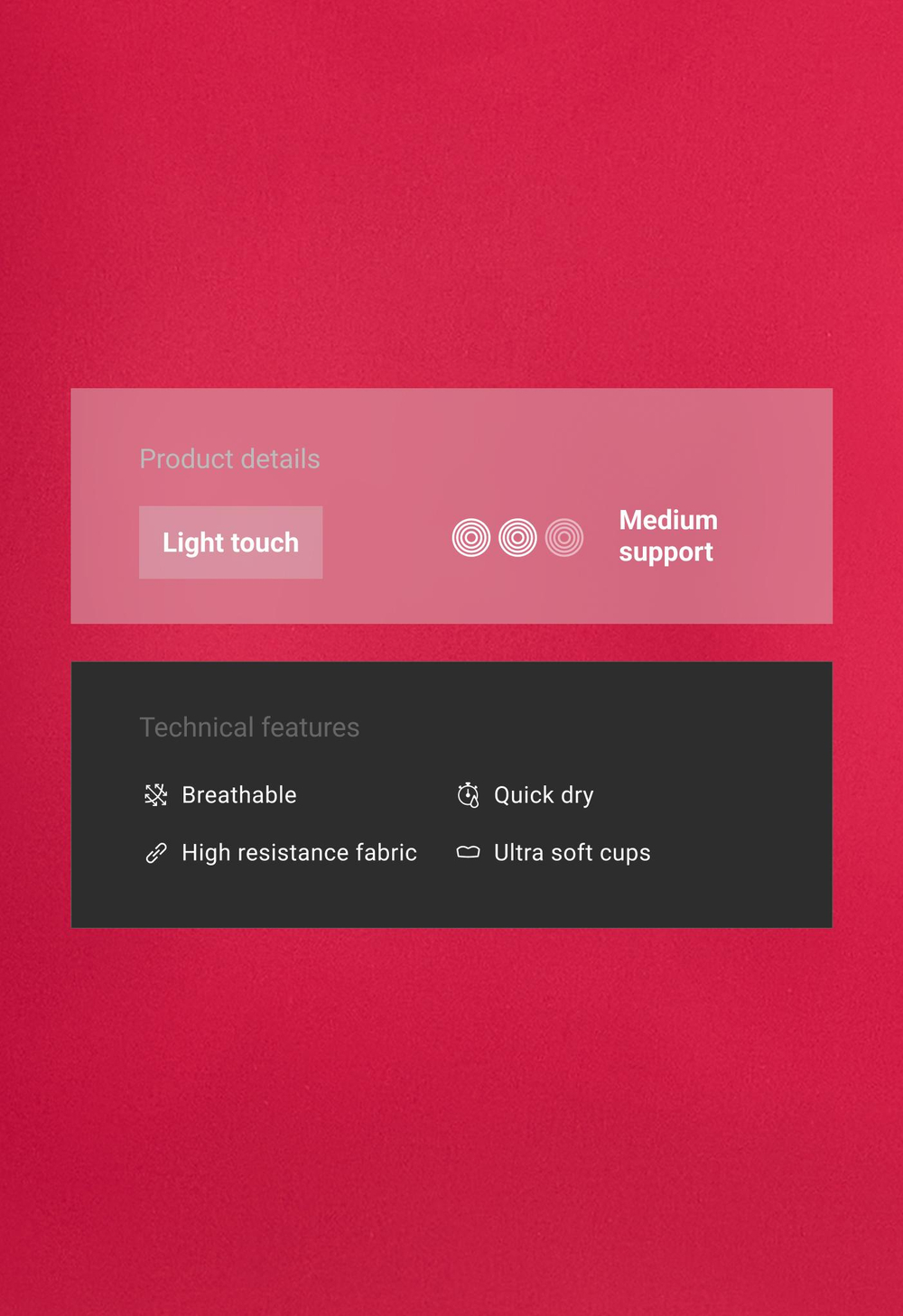 Oysho Топ-майка Light Touch с перекрестной спинкой, красный