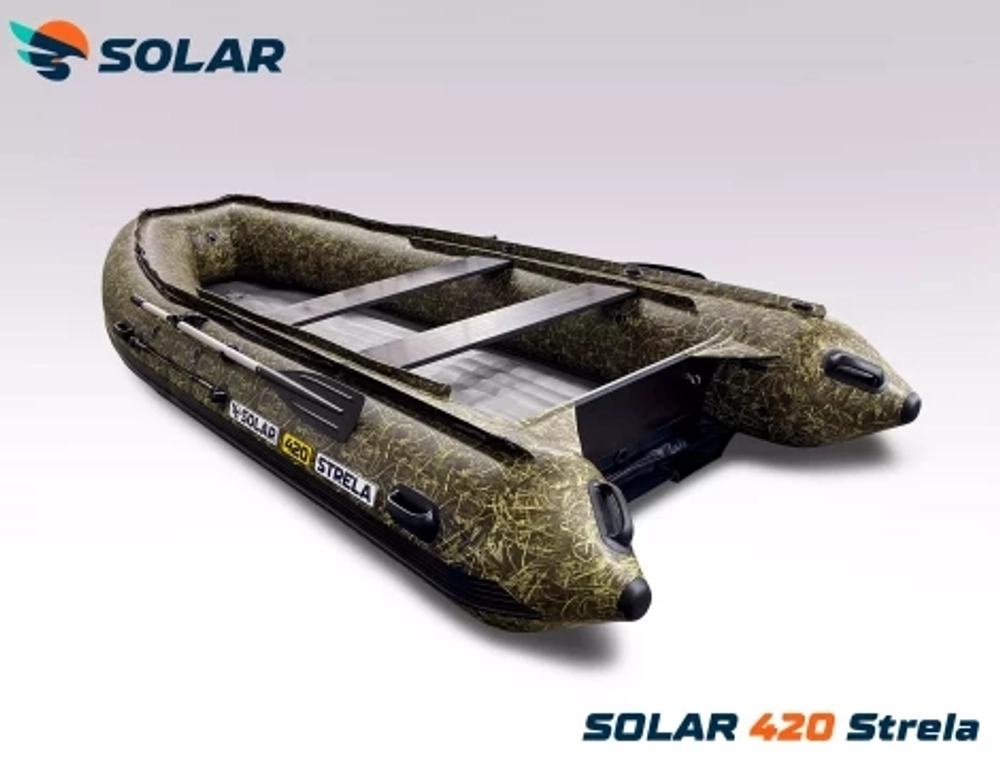 Лодка надувная моторная solar-420 strela jet tunnel