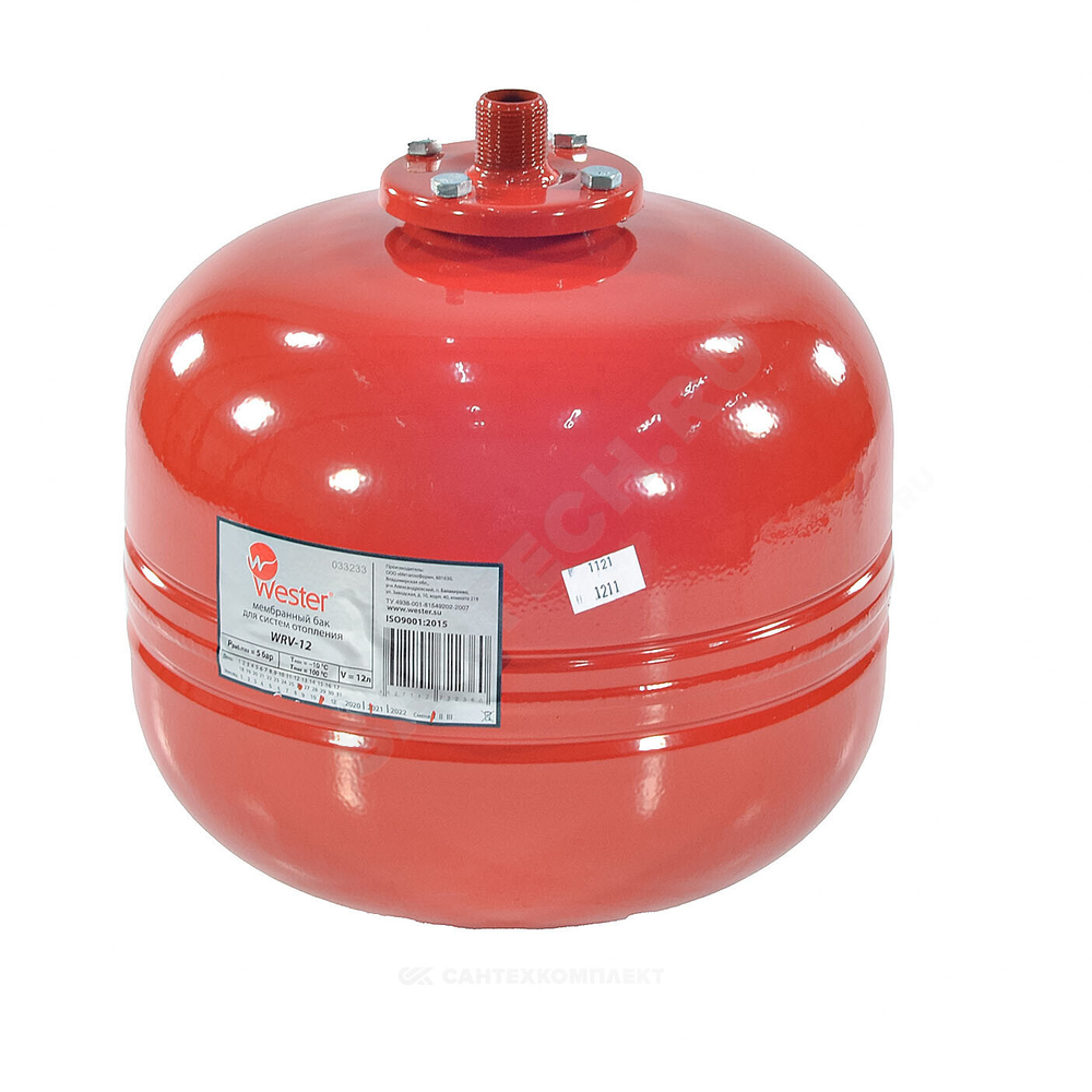 Бак расширительный мембранный для отопления 24 л 5 бар 3/4" НР WRV Wester 0-14-0060