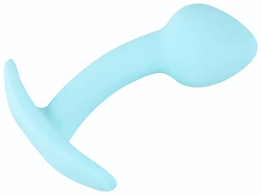 Голубая анальная втулка Mini Butt Plug - 7,1 см. (Цвет: голубой)