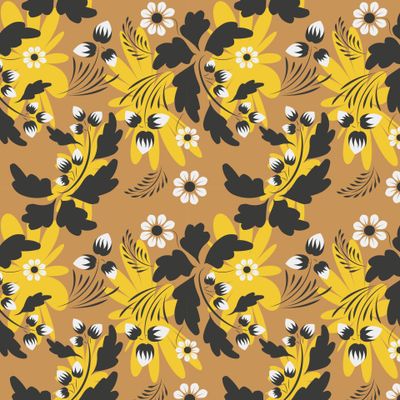 Folk flowers art pattern Floral  surface design  Seamless pattern