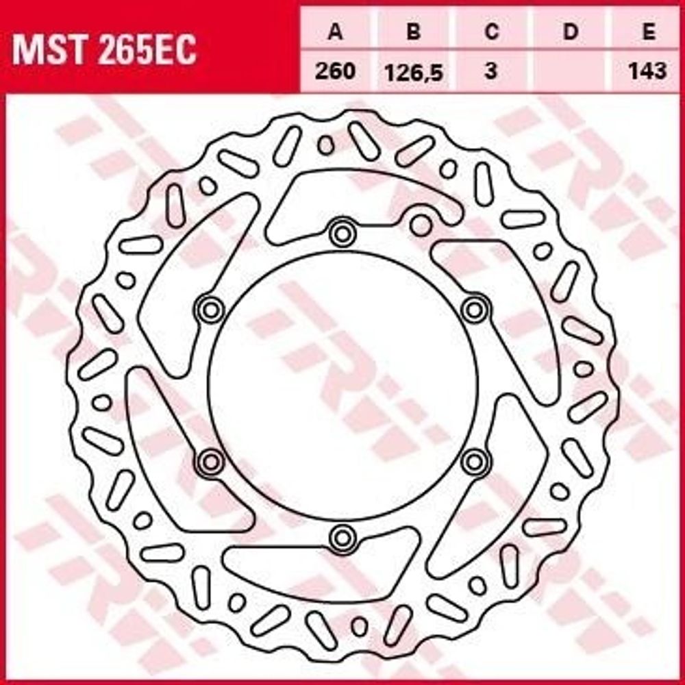 Диск тормозной TRW MST265EC Диск тормозной TRW MST265EC