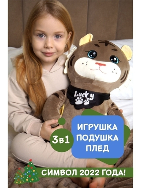 Zaletaiko / Детский Плед / подушка с пледом внутри / плед игрушка / подушка игрушка / мягкая игрушка тигр