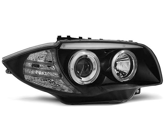 Передние фары Bmw 1 E81/E87 angel eyes black