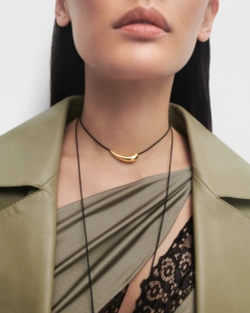 Колье Orbit Cord серебро 925 пробы покрытое золотом