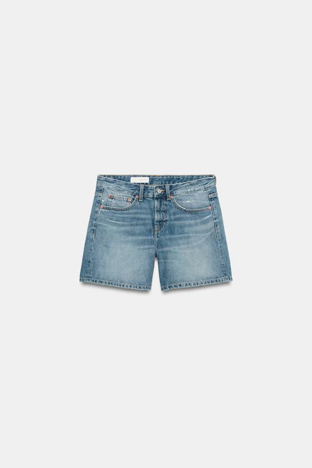 ZARA ДЖИНСОВЫЕ ШОРТЫ TRF СО СРЕДНЕЙ ПОСАДКОЙ, СИНИЙ