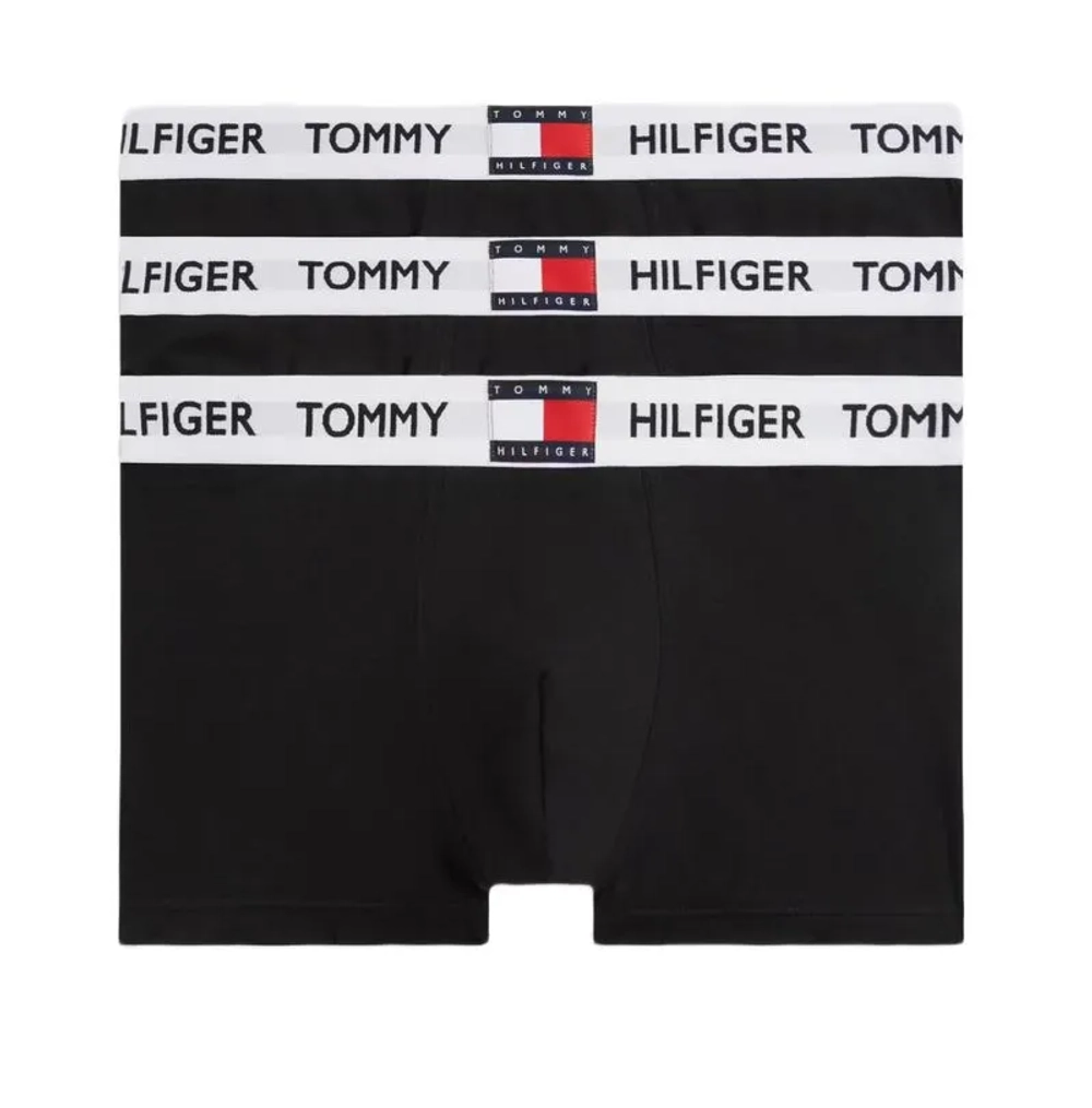 Мужские спортивные боксеры Tommy Hilfiger Stretch Cotton Trunks 3P - black/black/black